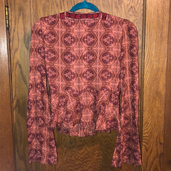 Free people Snap Front Blouse burnt orange XS - Picture 5 of 7